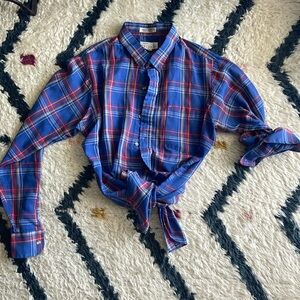 ARROW BRIGADE Vintage Blue/Red/White Plaid Button Down Shirt SIZE: Medium